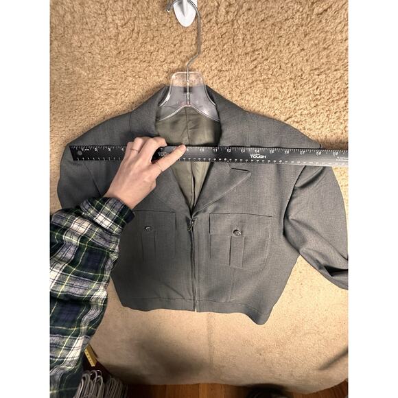 Vtg 70s Greyhound Bus Drivers Howard Uniform Wool ZipUp Jacket Gray Blue Costume - Picture 16 of 16